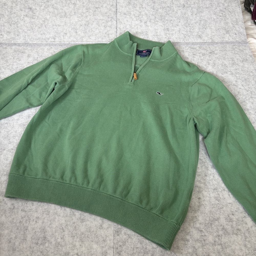 Vineyard Vines Green Quarter Zip Pullover Sweater Men’s Large Cotton